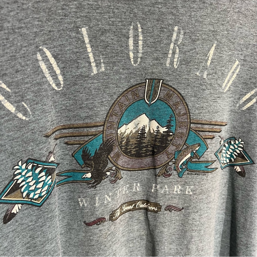 Vintage 1993 Single Stitch Colorado Graphic Tshirt Crewneck Adult Size XL - Picture 7 of 10